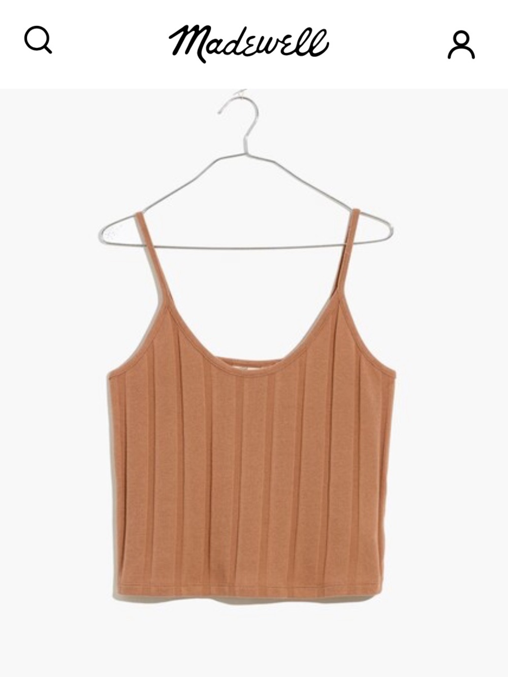 Madewell Ribbed Sweater-Knit Anytime Cami Top in Faded Earth